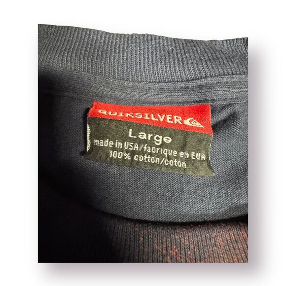 Quiksilver Graphic T-Shirt Size Large Dark Gray Shirt‎ Retro 100% Cotton Skater - Picture 4 of 4